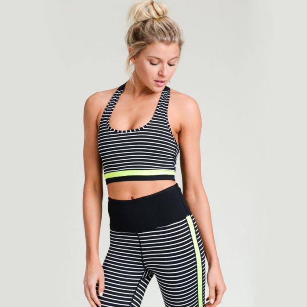 Striped Neon Sports Bra